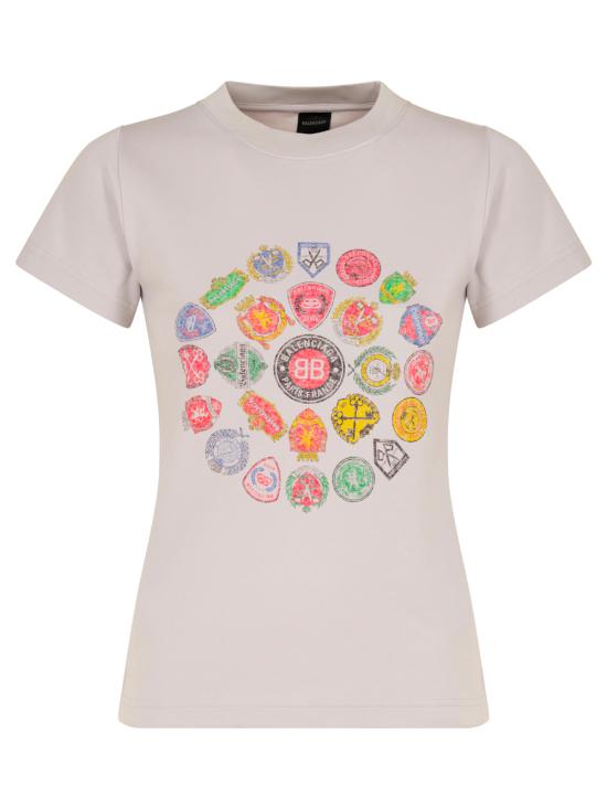 25FW 발렌시아가 반팔 티셔츠 850263 TTVH6 9012 DIRTY WHITE