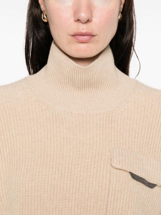 25FW 브루넬로 쿠치넬리 터틀넥 M12721704P C057 Beige - BRUNELLO CUCINELLI