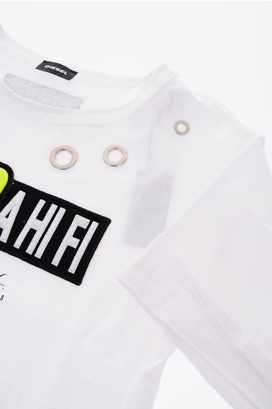  [키즈] 디젤 티셔츠 00J4IA 0TATA K100 Black White - DIESEL