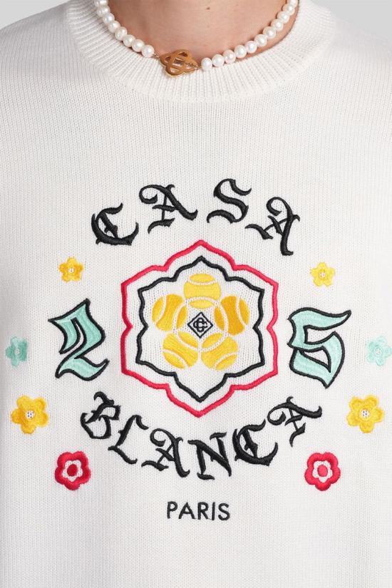 25FW 카사블랑카 스웨터 425789 M AW25 KW 1105 Beige - CASABLANCA