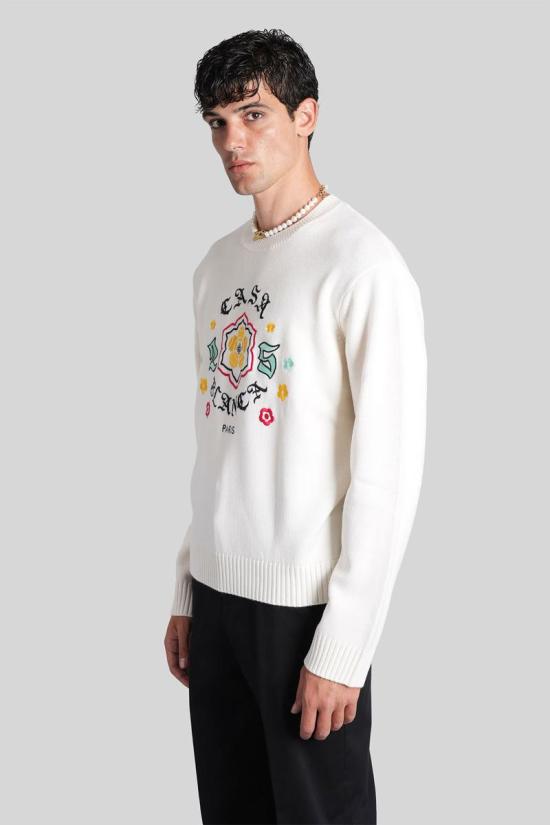 25FW 카사블랑카 스웨터 425789 M AW25 KW 1105 Beige - CASABLANCA