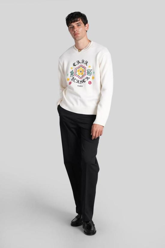 25FW 카사블랑카 스웨터 425789 M AW25 KW 1105 Beige - CASABLANCA