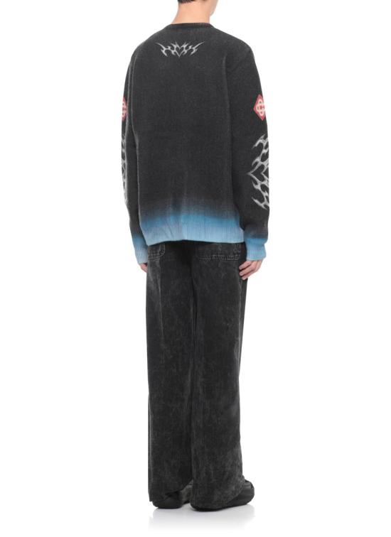 25FW 카사블랑카 스웨터 MAW25KW116601CASHMERE Black - CASABLANCA