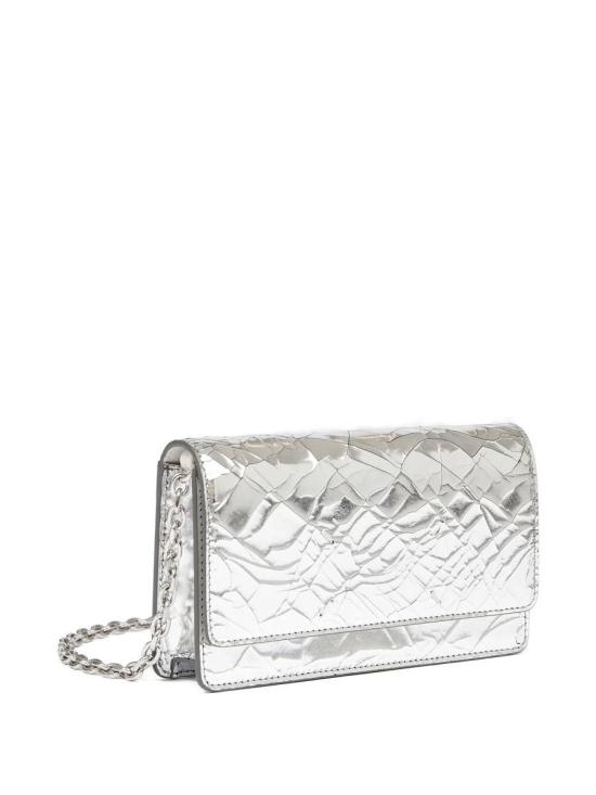 25FW 마르지엘라 체인 메탈릭 피니쉬 레더 지갑  SA3UI0018P5016H7730 SILVER - MAISON MARGIELA