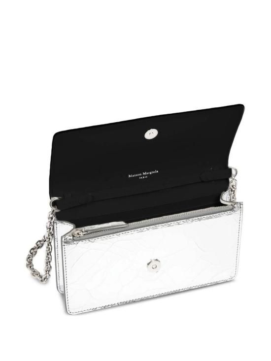 25FW 마르지엘라 체인 메탈릭 피니쉬 레더 지갑  SA3UI0018P5016H7730 SILVER - MAISON MARGIELA