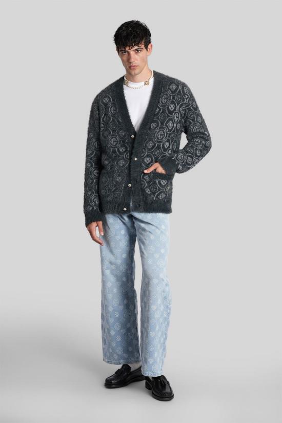 25FW 카사블랑카 가디건 427192 M AW25 KW 1094 Black - CASABLANCA