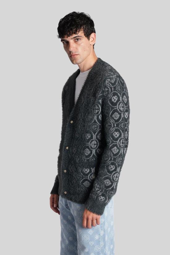 25FW 카사블랑카 가디건 427192 M AW25 KW 1094 Black - CASABLANCA