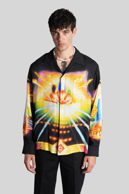 25FW 카사블랑카 긴팔 셔츠 427194 U AW25 SH 006 Black