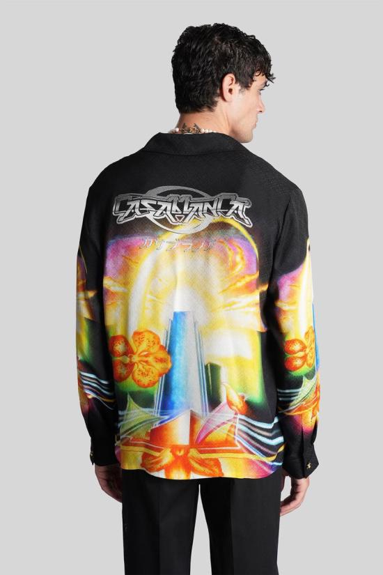 25FW 카사블랑카 긴팔 셔츠 427194 U AW25 SH 006 Black - CASABLANCA