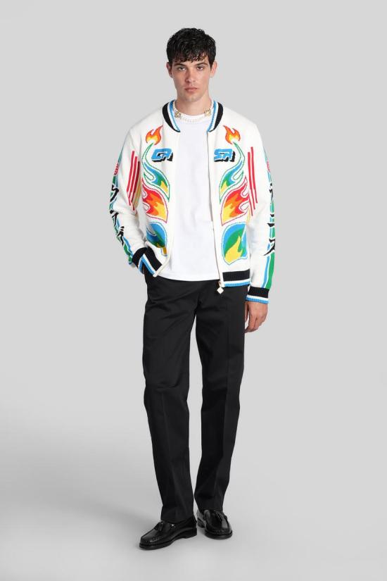 25FW 카사블랑카 봄버 자켓 425788 M AW25 KW 1100 WHITE - CASABLANCA