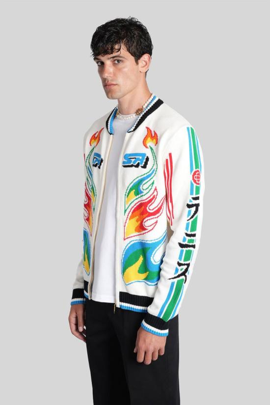 25FW 카사블랑카 봄버 자켓 425788 M AW25 KW 1100 WHITE - CASABLANCA