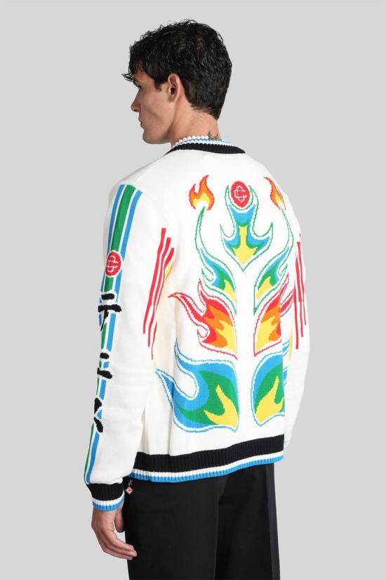 25FW 카사블랑카 스웨터 425788 M AW25 KW 1100 WHITE - CASABLANCA