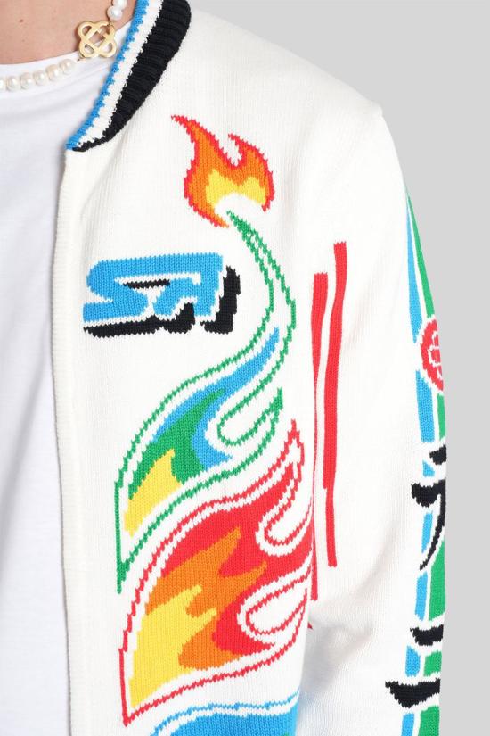 25FW 카사블랑카 스웨터 425788 M AW25 KW 1100 WHITE - CASABLANCA