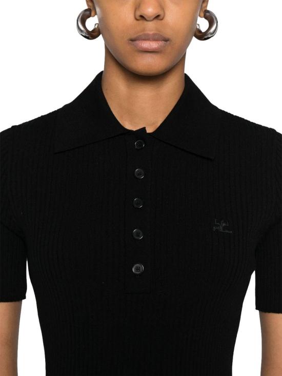25FW 쿠레쥬 반팔 티셔츠 VESMPO029FI00019999 BLACK - COURREGES