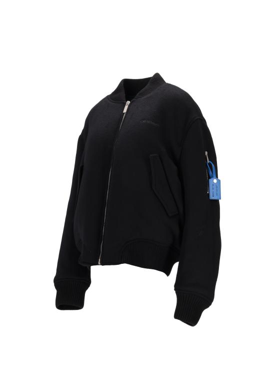 25FW 오프화이트 봄버 자켓 OMEH05JF25FAB001 1007 BLACK DARK GREY - OFF WHITE