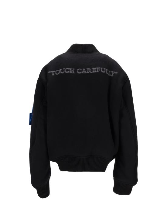 25FW 오프화이트 봄버 자켓 OMEH05JF25FAB001 1007 BLACK DARK GREY - OFF WHITE