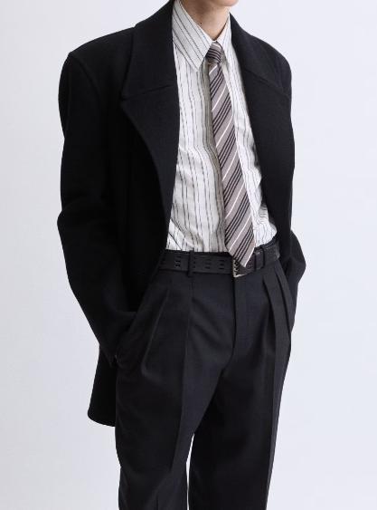 25FW 생로랑 더블 페이스 펠트 소재 피코트  837180Y060R 1005 - SAINT LAURENT