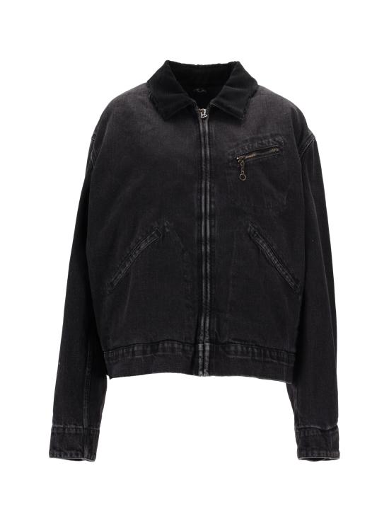 25FW 마르지엘라 리브드 칼라 데님 자켓 S50AM0650M30040 961 WASHED BLACK