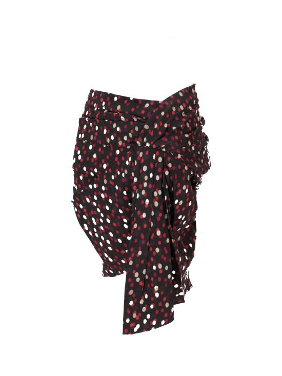 25FW 이자벨마랑 미디 스커트 JU0422FBC4J02I BKRD BLACK RED - ISABEL MARANT