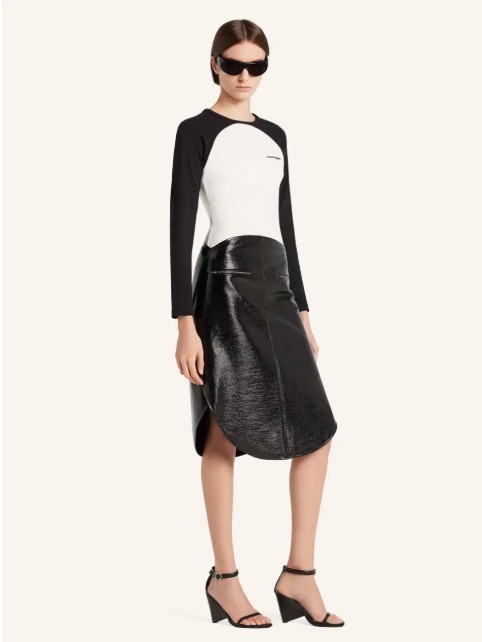 25FW 쿠레쥬 반팔 티셔츠 325JTS228JS0203 0098 HERITAGE WHITE BLACK - COURREGES