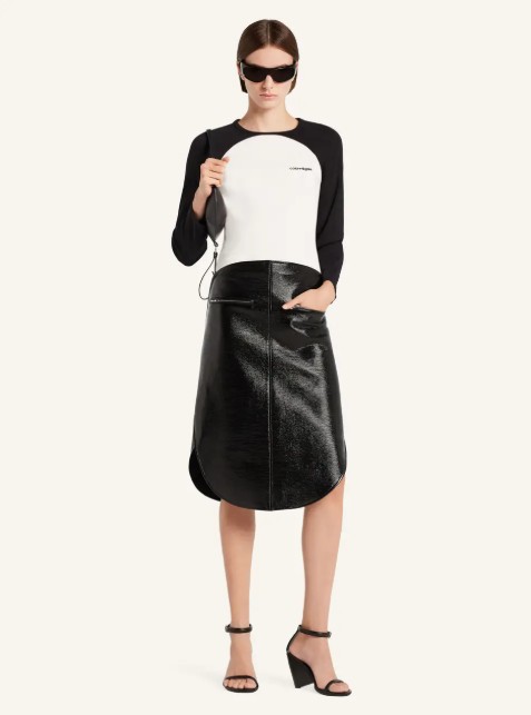 25FW 쿠레쥬 반팔 티셔츠 325JTS228JS0203 0098 HERITAGE WHITE BLACK - COURREGES