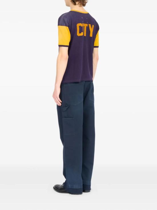 25FW 마르지엘라 반팔 티셔츠 S50GC0718S23988 384 PURPLE YELLOW - MAISON MARGIELA