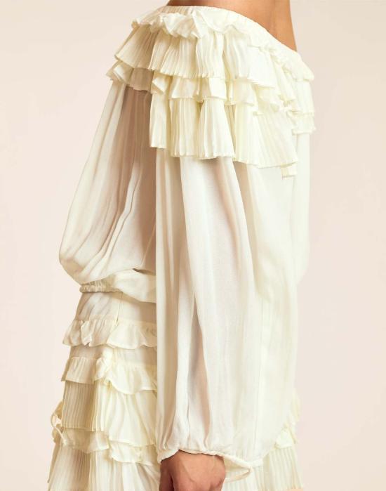  신시아 로리 블라우스 신시아 로울리 벨라 러플  오프 화이트 - CYNTHIA ROWLEY