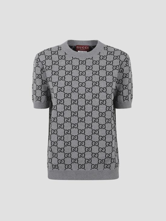 25FW 구찌 리버서블 GG 울 자카드 탑 798159XKD8T 1045 GREY