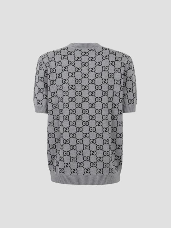 25FW 구찌 리버서블 GG 울 자카드 탑 798159XKD8T 1045 GREY - GUCCI