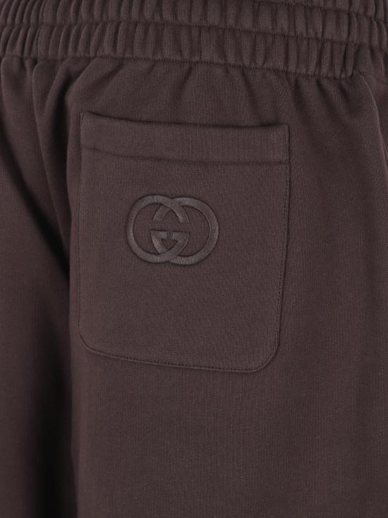 25FW 구찌 브러시드 코튼 저지 조깅 팬츠 848724XJHKH 2093 BROWN - GUCCI
