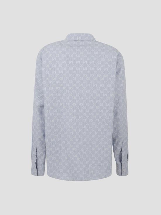 25FW 구찌 스트라이프 코튼 자카드 셔츠 835667Z7AQC 4421 BLUE - GUCCI
