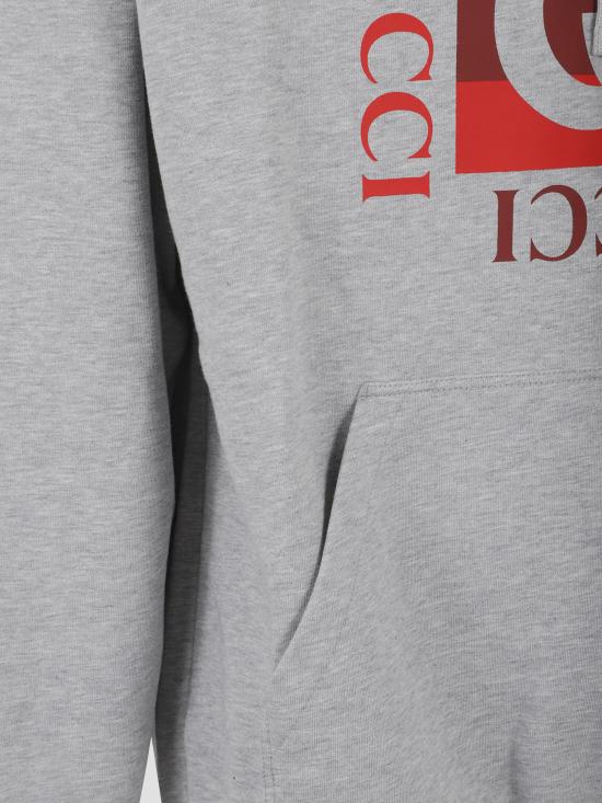 25FW 구찌 로고 프린트 코튼 저지 후드 티셔츠 788771XJHDP 1230 GREY - GUCCI