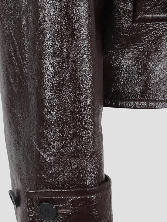 25FW 구찌 샤이니 레더 바이커 재킷 847580XNBAX 2073 BROWN - GUCCI