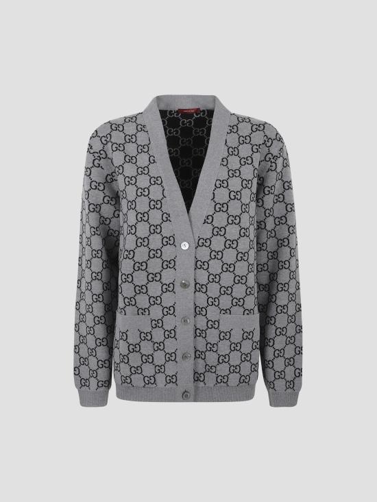25FW 구찌 리버서블 GG 울 자카드 가디건 798157XKEJP 1045 GREY