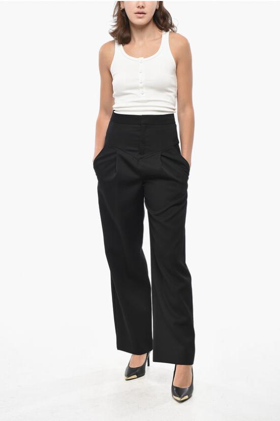  이자벨마랑 스트레이트 팬츠 PA0270FAA4F03I01BK Black - ISABEL MARANT