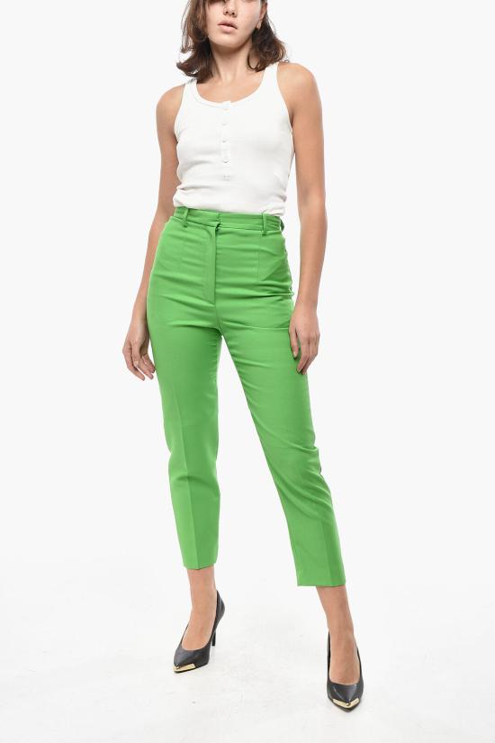  알렉산더 맥퀸 스트레이트 팬츠 724751QJAC73024 Green - ALEXANDER MCQUEEN