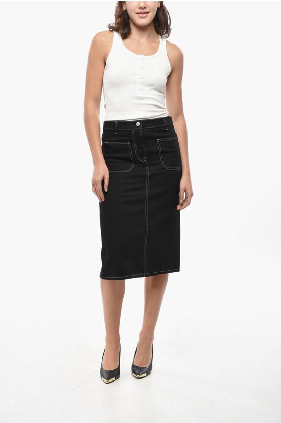  쿠레쥬 데님 스커트 324DJU183DE0020 B044 Black - COURREGES