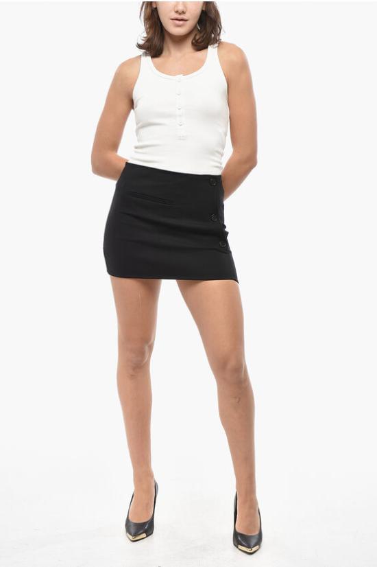  쿠레쥬 숏 스커트 424CJU204WO0113 9999 Black - COURREGES