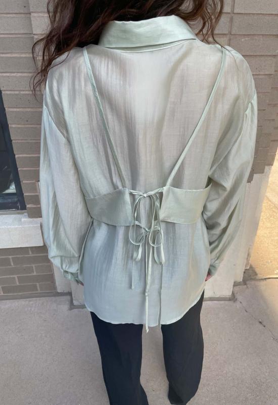  더 엔케이씨 스토어 블라우스 Nkc 스토어 로라나 버튼 다운 셔츠 - The NKC Store