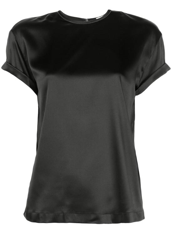 26SS 브루넬로 쿠치넬리 실크 크루넥 탑 M0C59DE310 C101 Nero