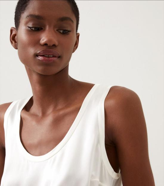 26SS 브루넬로 쿠치넬리 실크 탱크 탑 M0C59E0600 C600 White - BRUNELLO CUCINELLI