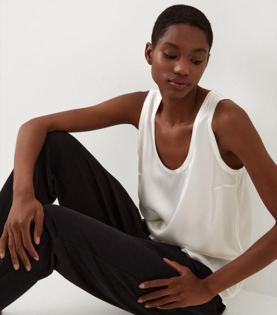 26SS 브루넬로 쿠치넬리 실크 탱크 탑 M0C59E0600 C600 White - BRUNELLO CUCINELLI