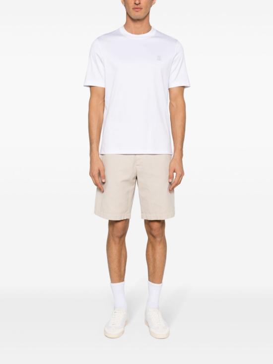 26SS 브루넬로 쿠치넬리 반팔 티셔츠 M0B138440 CK640 White - BRUNELLO CUCINELLI