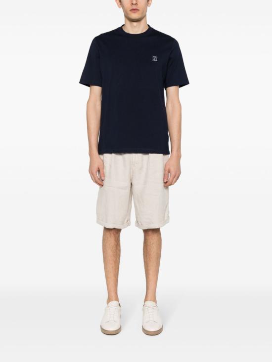 26SS 브루넬로 쿠치넬리 반팔 티셔츠 M0B138440 CK781 Blue - BRUNELLO CUCINELLI