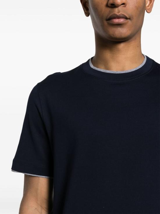 26SS 브루넬로 쿠치넬리 반팔 티셔츠 M0B137427 CD325 Blue - BRUNELLO CUCINELLI