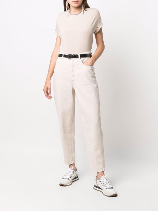 26SS 브루넬로 쿠치넬리 반팔 티셔츠 M0T18BD200 C8539 Beige - BRUNELLO CUCINELLI