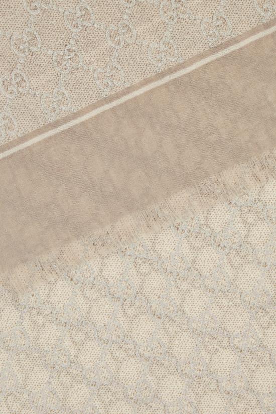 25FW 구찌 라미네이트 GG 울 숄 8100223G348 1900 Perla - GUCCI