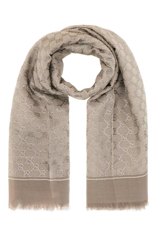 25FW 구찌 라미네이트 GG 울 숄 8100223G348 1900 Perla