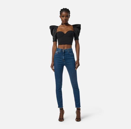 25FW 엘리자베타프랜치 데님 팬츠 PJ08I56E2 104 Blue denim - ELISABETTA FRANCHI