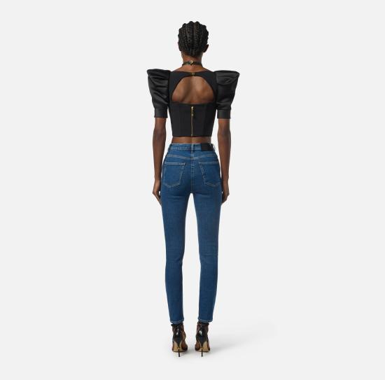 25FW 엘리자베타프랜치 데님 팬츠 PJ08I56E2 104 Blue denim - ELISABETTA FRANCHI